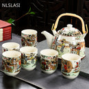 Hot Sale Yixing Ceramic Tea Set Tea Tray Outdoor Camping Mountaineering TeaSet Chinese Tea Ceremony NLSLASI tea pot and cup set