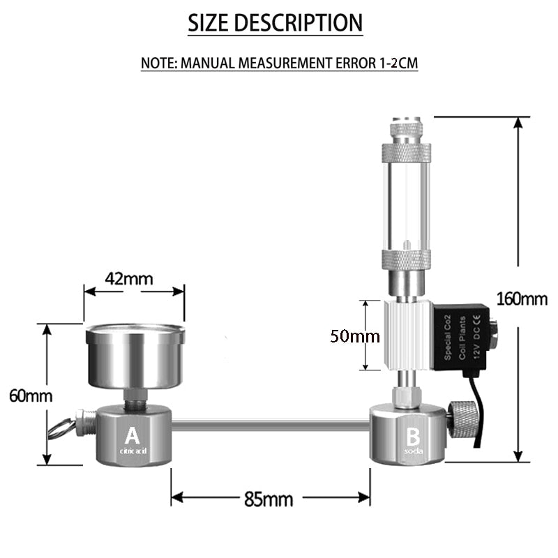 ZRDR Aquarium DIY CO2-Generator-System-Kit CO2-Generator, Blasenzähler-Diffusor mit Magnetventil, Für / Wasserpflanzenwachstum