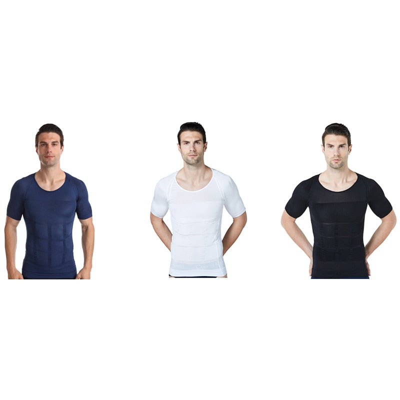 Novedad de 2021, ropa moldeadora para hombre, camiseta de refrigeración, faja moldeadora de cuerpo de compresión