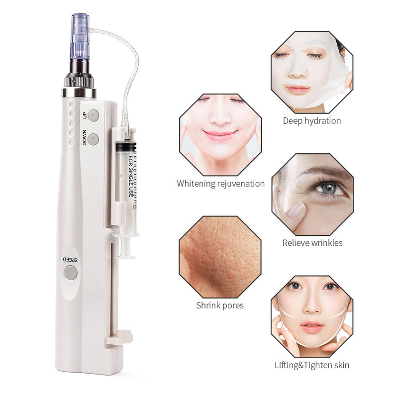 2 in 1 Water Mesotherapy Injector Gun Portable Smart Injector Pen Vital Acid injection microneedle reduce sagging skin Device