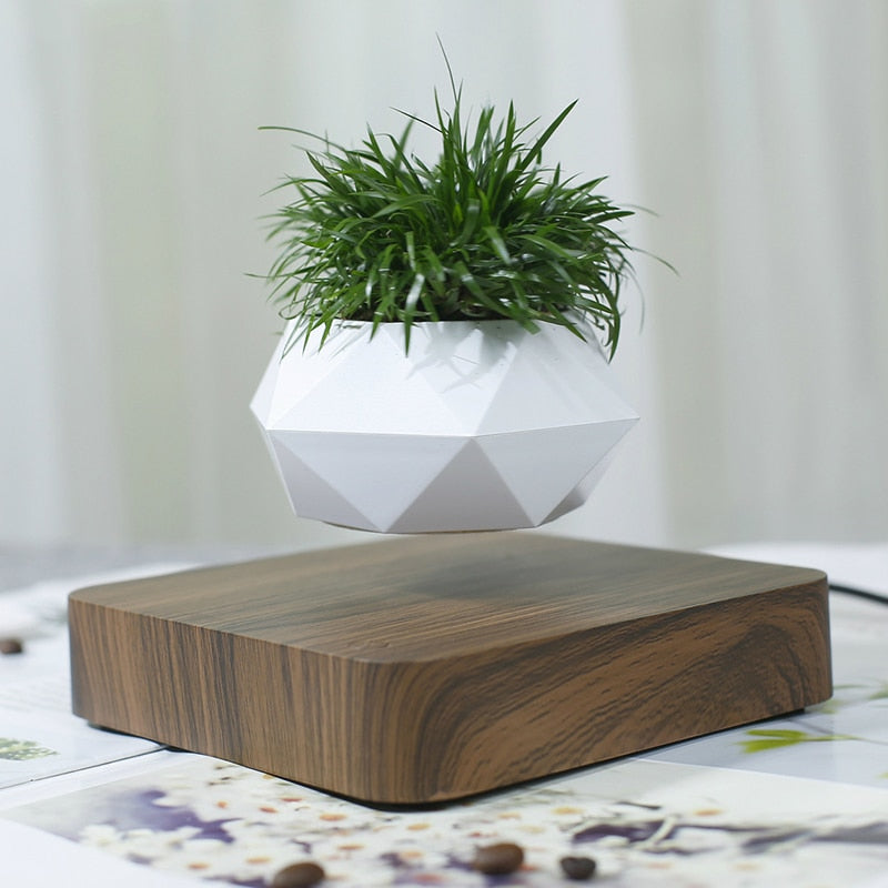 Hot Sale Levitating Air Bonsai Pot Rotation Planters Magnetic Levitation Suspension Flower Floating Pot Potted Plant Desk Decor