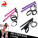 New Fitness Sport Pilates Bar Kit Gym Workout Stick Pilates Exercise Bar Kit with Resistance Band Body Building Puller Yoga Rope