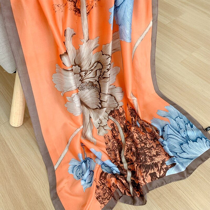 2022 180*90cm bufanda de mujer verano chal de seda señora abrigo suave mujer Europa diseñador playa pañuelo foulard silenciador chica pareo
