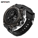 SANDA Brand Men's Watch Military Outdoor Sports Waterproof Watches Dual Display Quartz LED Digital Clock Relogio Masculino
