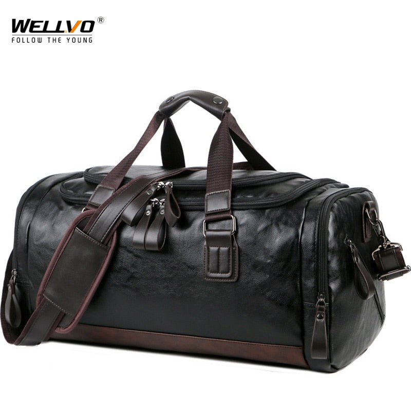 Bolsos de viaje de cuero de calidad para hombres, bolso de equipaje de mano, bolsos de lona para hombres, bolso de mano, bolso de viaje informal, bolso de fin de semana grande, oferta XA631ZC