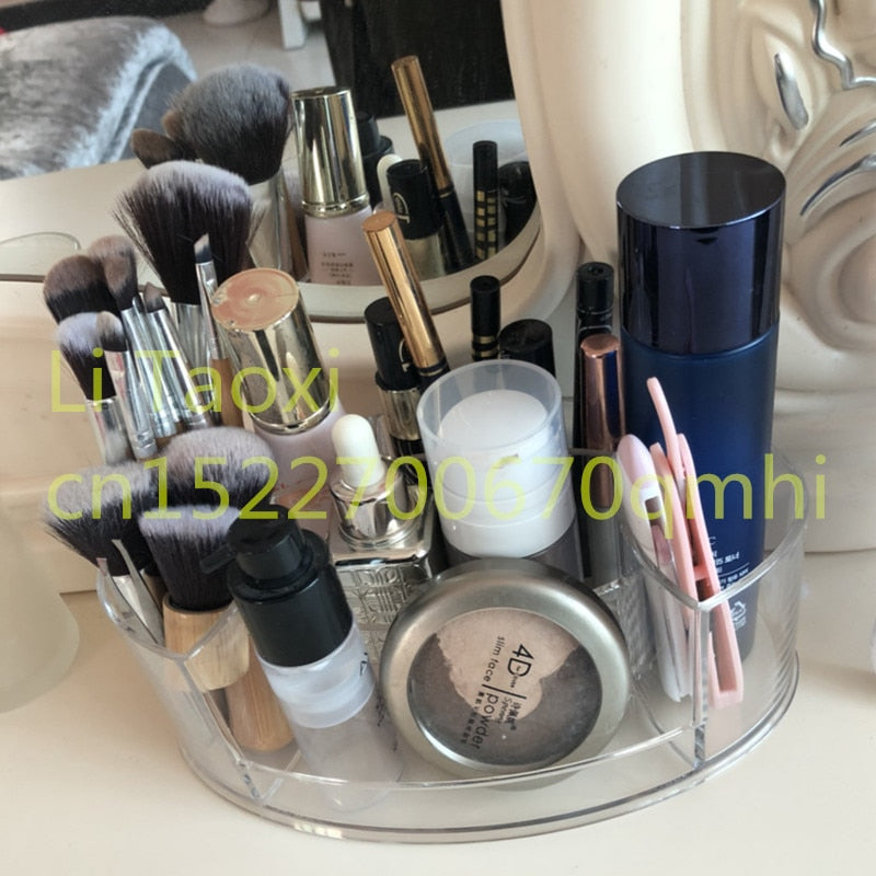 Tabletop Plastic Makeup Organizer Lisptick/Makeup Brush/Nail Polish/Cosmetics Organizer Transparent Storage Makeup Box for Women