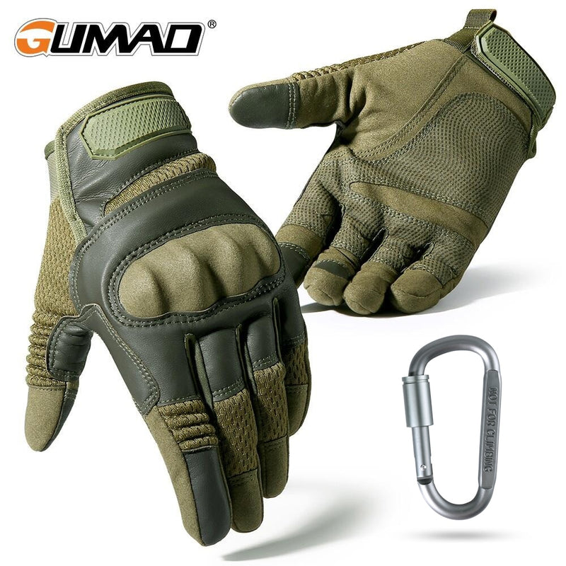 PU Leather Tactical Gloves Touch Screen Hard Shell Full Finger Glove Army Military Combat Airsoft Driving Bicycle Mittens Men