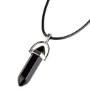 LFPU Natural Stone Pendant Bullet Shape Healing Point Crystal Stone Pendant Necklace Women Jewelry