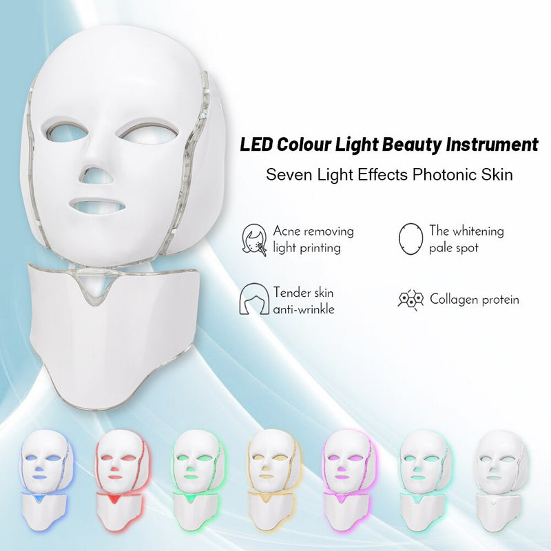 Led Facial  Mask For Face Fashion Photon Therapy Face Mask Machine Light Therapy Acne Mask Neck Beauty Led Mask For Face Women