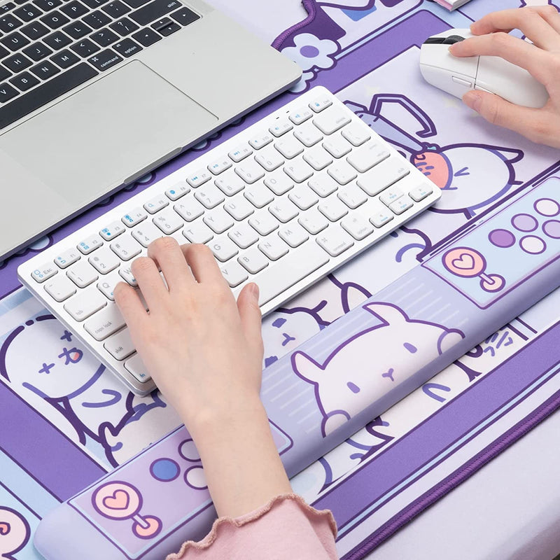 Purple Rabbit Trap Mouse Pad 44cm*80cm Super Cute Thickened Office Computer Big Mouse Pad Keyboard Pad Wrist Rest Girl Kawaii