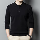 6% Wolle 2022 Hochwertige Designer Neue Modemarke Einfarbig Beiläufiges Japanisches Poloshirt Männer Langarmshirts Herrenbekleidung