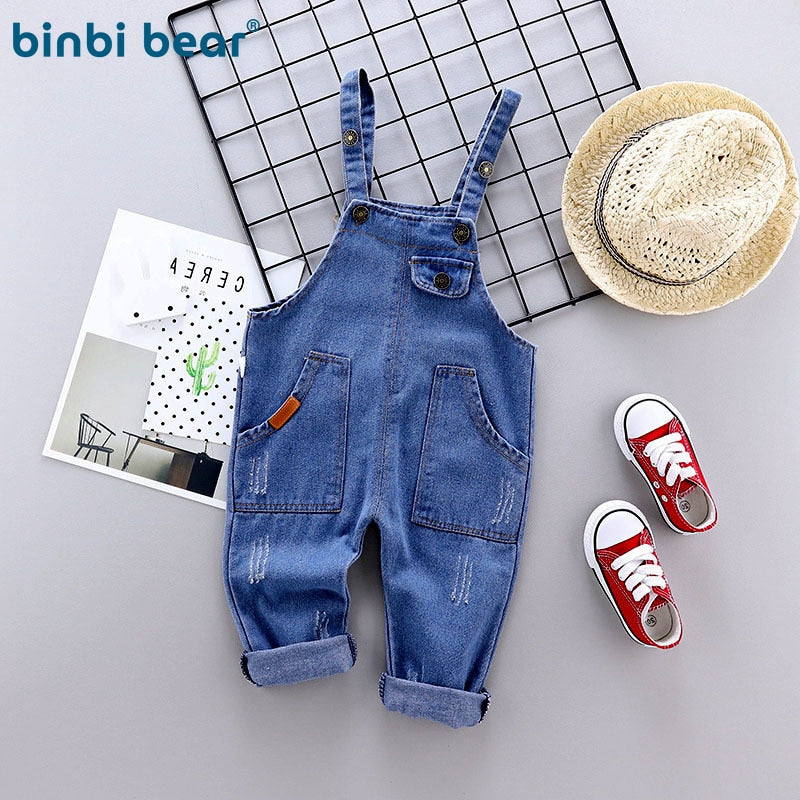 Summer Children Costume Kids Little Girls Overalls Boys Jeans Cotton Denim Baby Clothes Jumpsuit Casual Loose Rompers Dungarees