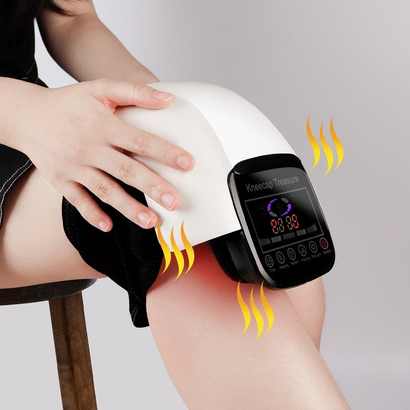 Masaje de rodilla con calefacción infrarroja eléctrica, presión de aire y vibración, instrumento de fisioterapia, masaje de rodilla, rehabilitación, alivio del dolor