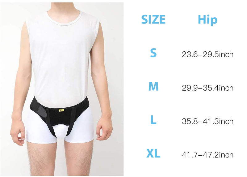 Hernia Belt Truss for Inguinal or Sports Hernia Support Brace Pain Relief Recovery Strap with 2 Removable Compression Pads