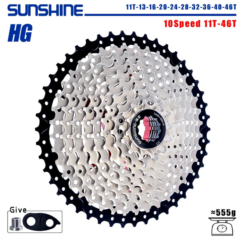 SUNSHINE Fahrradkassette 8/9/10/11/12Speed ​​Freilauf 32/36T/40T/42T/46T/50T/52T Ritzel HG Struktur Schwungrad Für SHIMANO/SRAM