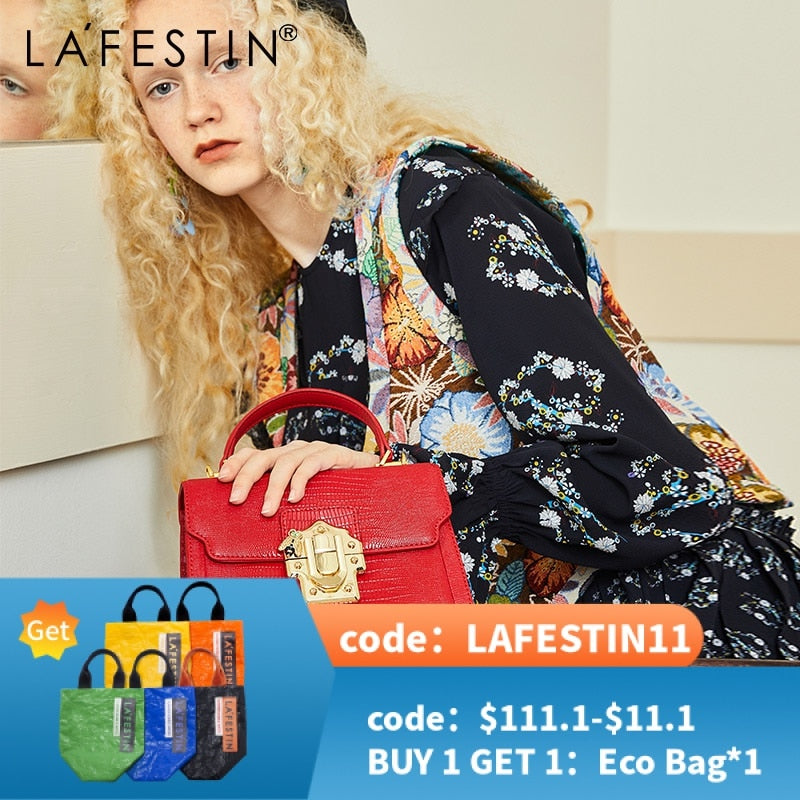 LA FESTIN Designer Serpentine Lock Handtasche Spaltleder 2021 Neue Mode Frauen Umhängetasche Luxus Berühmte Marke Bolsa Umhängetasche