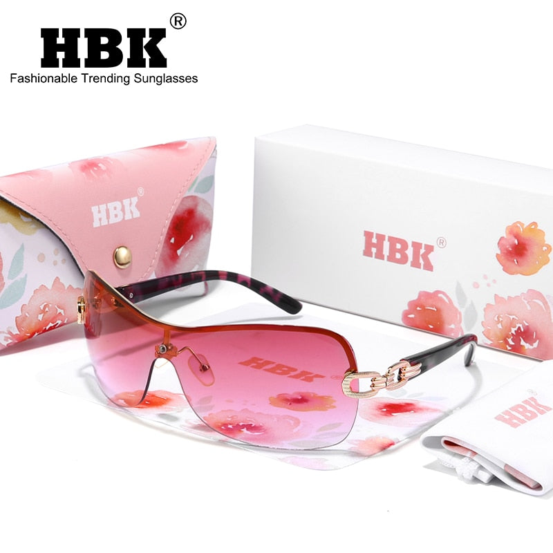 HBK Italy Oversized Gradient Sunglasses Women TOP QUALITY Brand Vintage Lady Summer Style Sunnies Shades Sun Glasses FemaleUV400