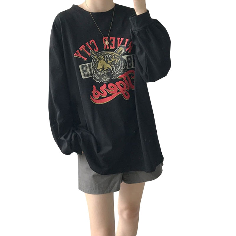 Harajuku long Sleeve Funny cartoon women&