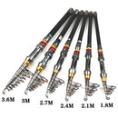 Combo de caña de pescar telescópica de carbono de 1,8-3,6 m, carrete giratorio, juego de pesca, palo de viaje corto, carpa, bajo, Pike, kit completo de caña de pescar