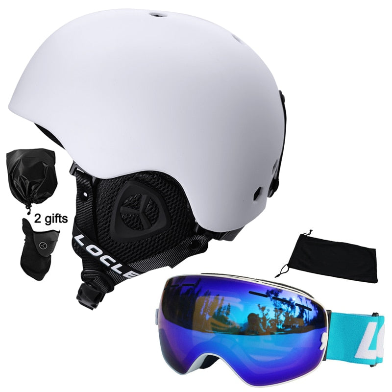 Casco de esquí LOCLE para hombres y mujeres, casco de esquí moldeado integralmente para niños, monopatín, esquí, Snowboard, motocicleta, casco para moto de nieve