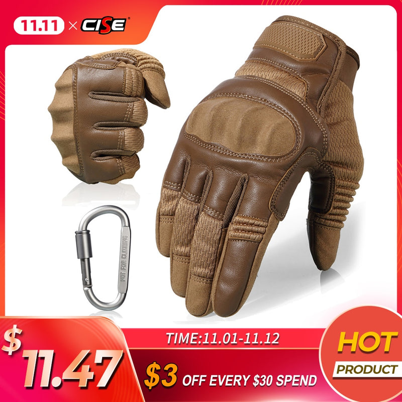 Guantes de dedo completo para motocicleta de cuero PU con pantalla táctil, equipo de protección para carreras, Pit Bike, Moto, Motocross, Enduro