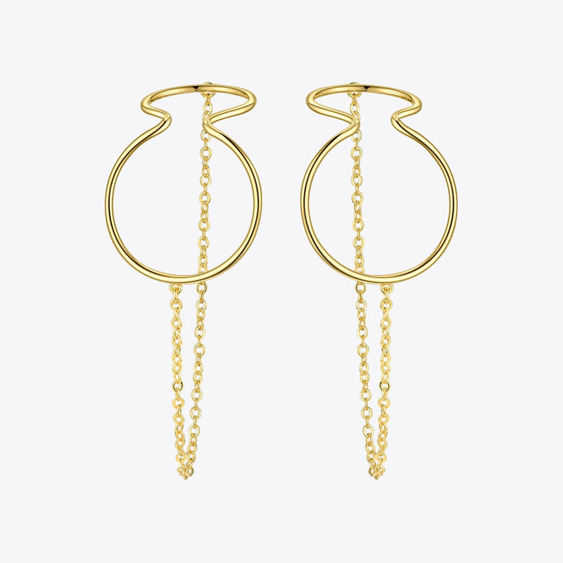 ENFASHION Curve Line Ear Cuff Clip On Earrings For Women Gold Color Big Earcuff Earings Without Piercing Jewelry Kolczyki E1124