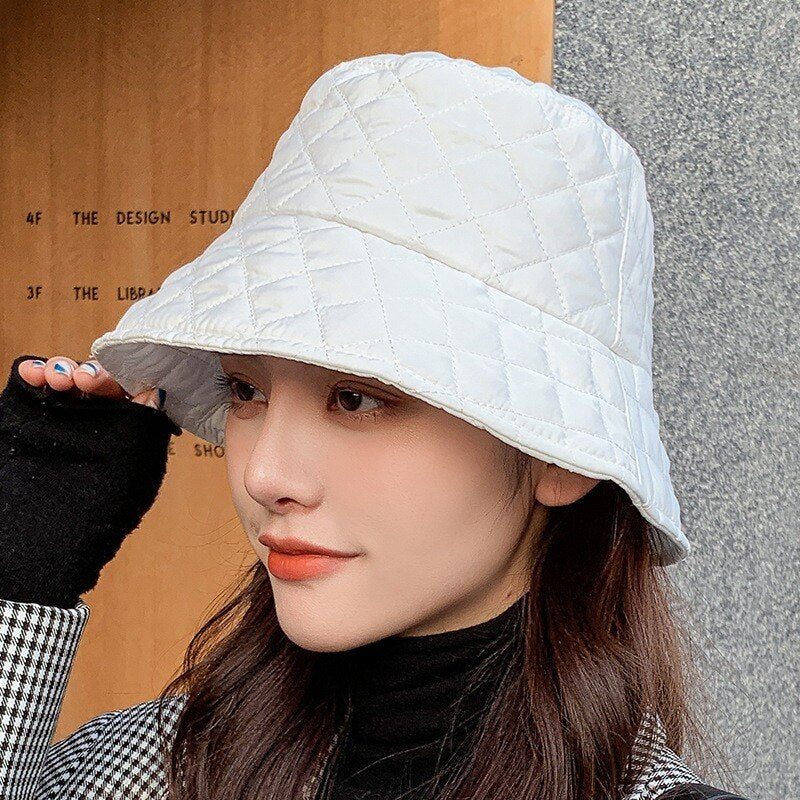 Sparsil, sombreros de pescador plegables para otoño e invierno para mujer, gorros de guata de seda de celosía sólida para mantener el calor, previene el lavabo frío, sombrero de pescador