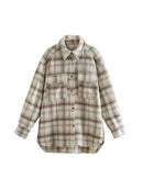 Neue Herbst Winter Frauen Jacke Karierten Mantel Lange Ärmel Übergroße Verdicken Lässige Mode Frauen Mäntel Tops