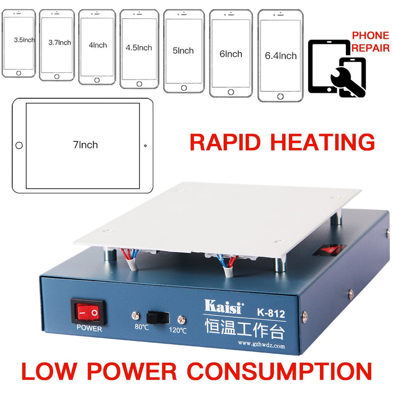 Kaisi LCD Screen Separator Heating Platform 110/220V Glass Removal Smooth Plate Screen Separator Lcd Repair Machine