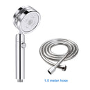 ZhangJi Bathroom Double Panel Shower Head Spiral Water Flow with One Key Stop  Turbocharged Propeller Driven Water Saving Shower