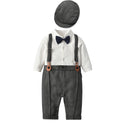 Baby Boys Gentleman Outfits Suits Clothing Spring and Autumn Children One-Piece Rompers Jacket Hat Suit Baby Boy Clothes