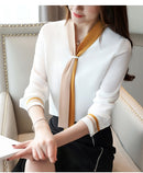 clothe OL office Women Tops and Blouse Vintage Long Sleeve Chiffon Tops Blusas Mujer De Moda 2022 Elegant Autumn blouses