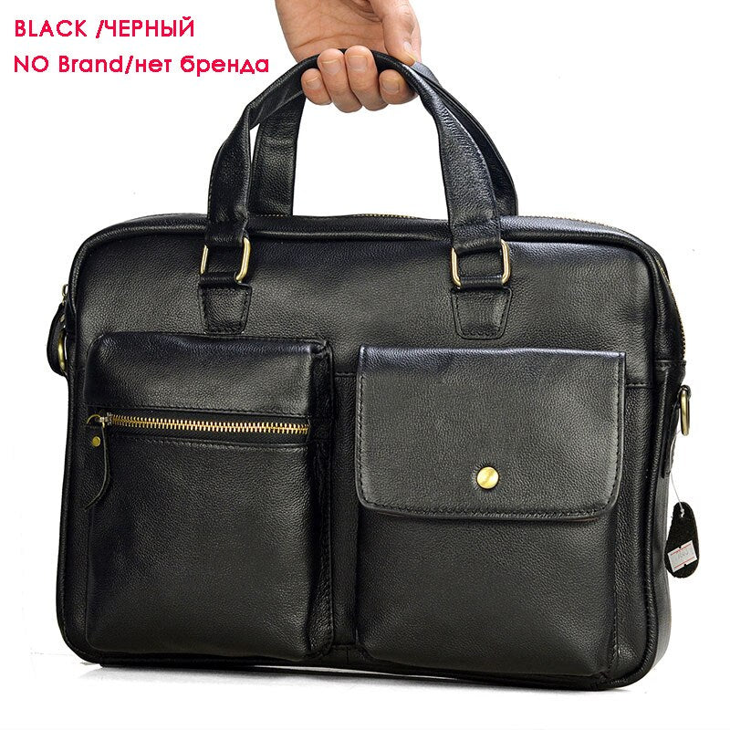 Men Genuine Leather Handbag Large Business Travel Messenger Bag Male Leather Laptop Bag Men&