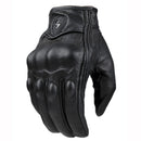 Hombres Mujeres 4 Temporada Conducción Supertech Negro / Blanco Motocicleta Guantes de cuero Guante de carreras Moto Cuero de vaca bicicleta de carreras caballero