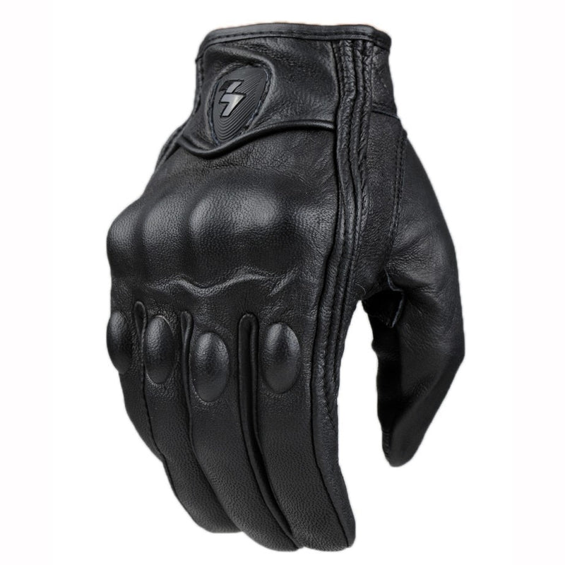 Hombres Mujeres 4 Temporada Conducción Supertech Negro / Blanco Motocicleta Guantes de cuero Guante de carreras Moto Cuero de vaca bicicleta de carreras caballero