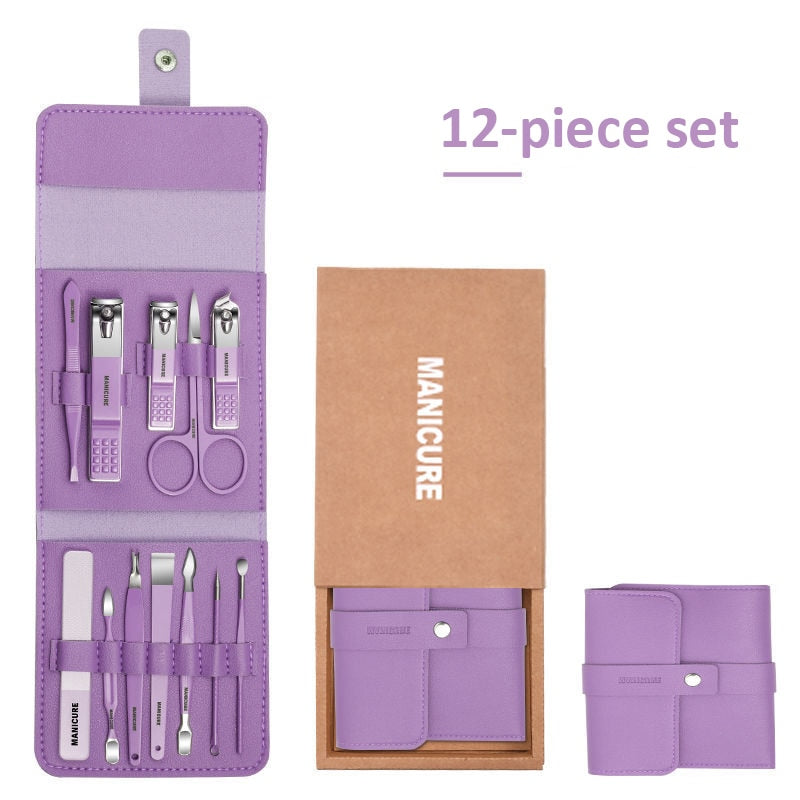 Manicure Set 16 In 1 Full Function Kit Professional Stainless Steel Pedicure Sets With Leather Portable Case Idea Gift