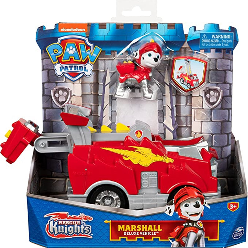 Original Paw Patrol Rescue Dog Puppy Set Spielzeugauto Patrulla Canina Spielzeug Actionfigur Modell Chase Skye Trümmerauto für Kinder Geschenk