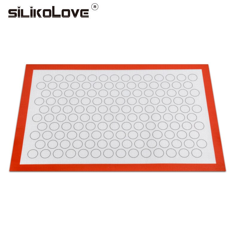 SILIKOLOVE Antihaft-Silikon-Backpad, Gebäckfolie, Glasfaser-Teigmatten zum Ausrollen, Kekse, Macaron, Größe 40 x 60 x 0,07 cm
