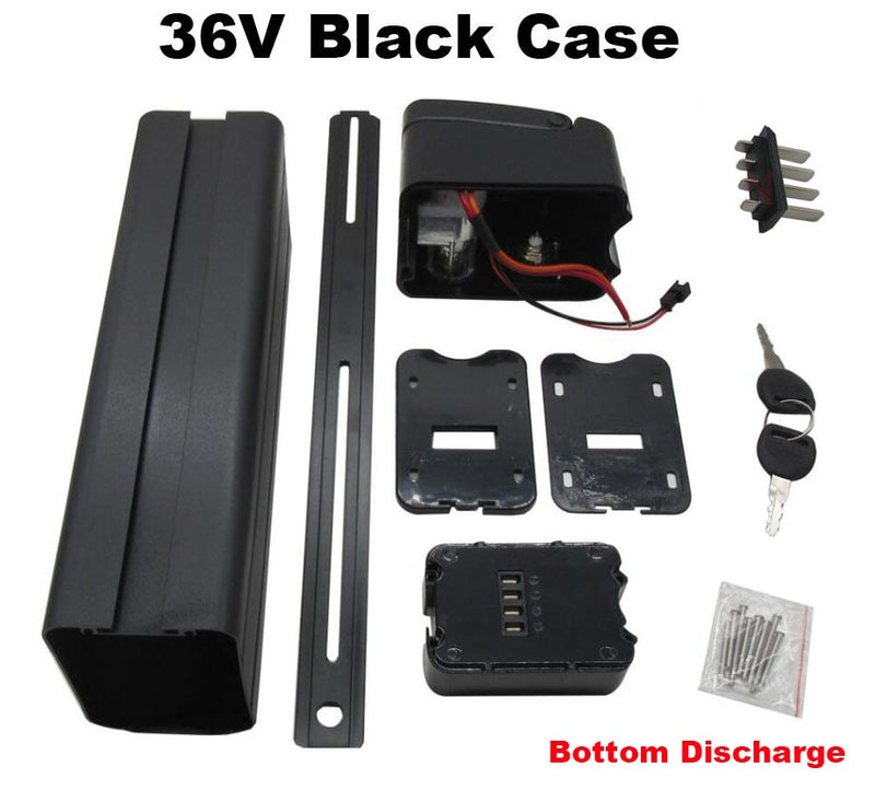 24V 36V 48V Electric E Bike Battery Box Case Cover Empty Silver Fish Ebike Aluminum Housing Accessories Bottom / Top Discharge