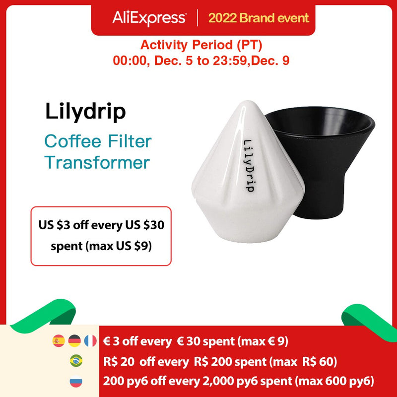 Lilydrip Coffee Filter Transformer Ceramic Pour Over Coffee Maker Set Improves Drip Flow Rate Coffee Accessories For Coffee Bar