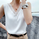Women's Black Blouses Summer Elegant Tunic Vintage Office Satin Silk Blouse Basic Chiffon Tops Shirt 2022 For Women