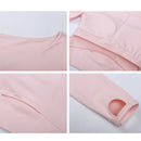 Nepoagym WIND Damen Langarm Cropped Top mit gepolstertem BH Weiches Yoga Top Bequeme Gym Workout Shirts