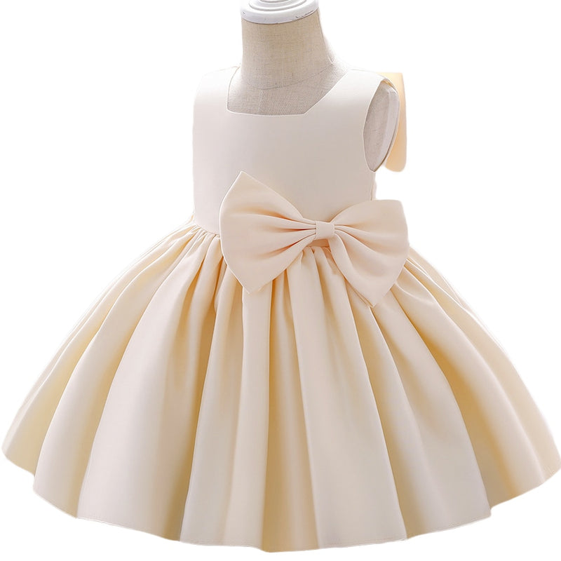 Flower Baby Girls Wedding Birthday Bownot Dresses Clothing Toddler Kids Princess Party Ball Gown Dress Costume Clothes for 1-10y