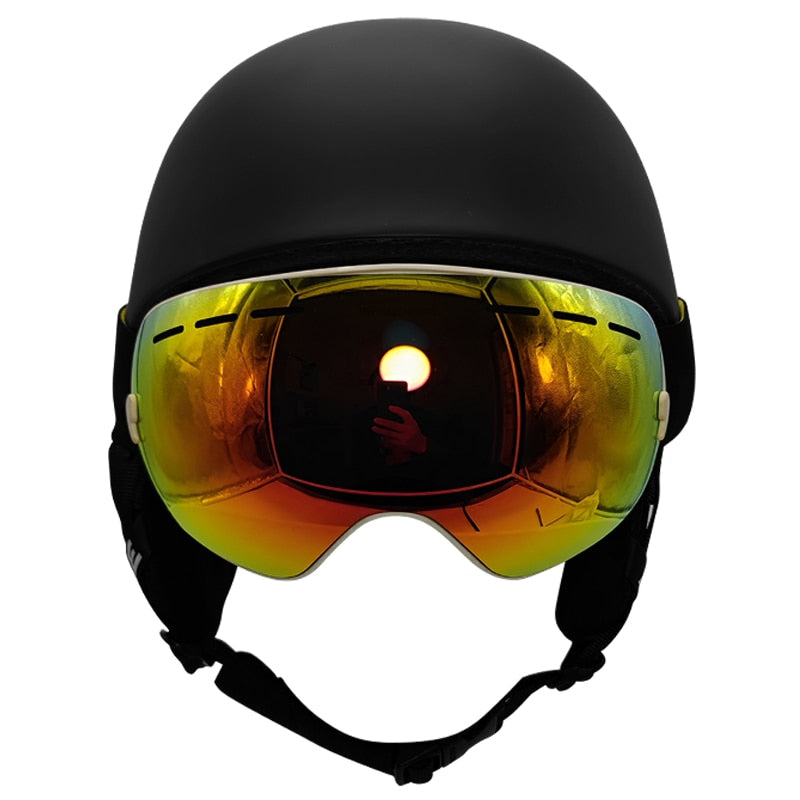 Casco de esquí LOCLE para hombres y mujeres, casco de esquí moldeado integralmente para niños, monopatín, esquí, Snowboard, motocicleta, casco para moto de nieve