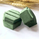 Hexagonal Velvet Ring Box Customized Single / Double Slot Hochzeit Verlobungsring Box Velvet Ring Aufbewahrungsbox Elegant Retro