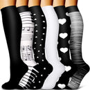 5/6 pares de calcetines de compresión para hombres y mujeres, recuperación de la circulación, venas varicosas, enfermería, viajes, correr, senderismo, calcetines deportivos