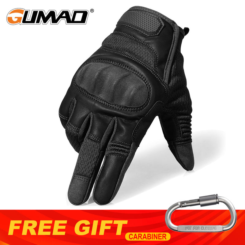 Guantes tácticos de cuero PU pantalla táctil carcasa dura guante de dedo completo ejército militar combate Airsoft conducción bicicleta mitones hombres