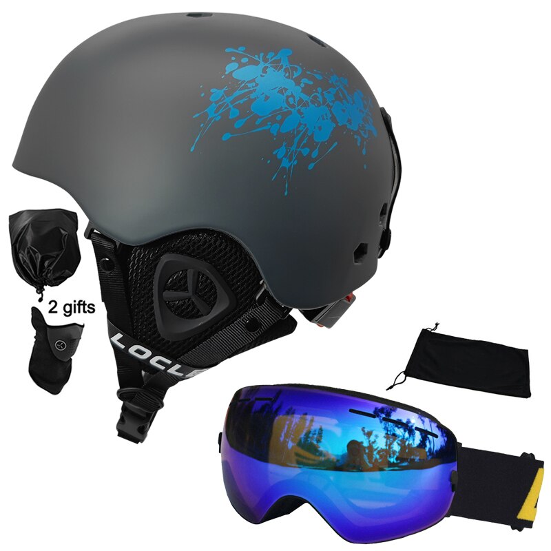 Casco de esquí LOCLE para hombres y mujeres, casco de esquí moldeado integralmente para niños, monopatín, esquí, Snowboard, motocicleta, casco para moto de nieve