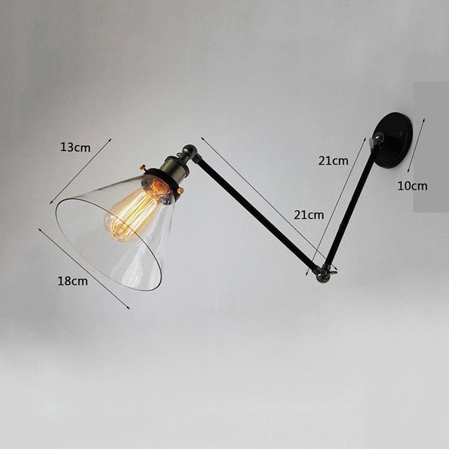 LED Wall Lamp Vintage Adjustable Industrial Iron Wall Lights Rustic Sconce for Bar Cafe Shop Lightings Indoor Home Decors Sconce