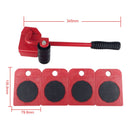 New Easy Furniture Lifter Mover Tool Set Heavy Stuffs Moving 4 Wheeled Roller Wheel Bar Device Furniture Transport Hand Tool Set